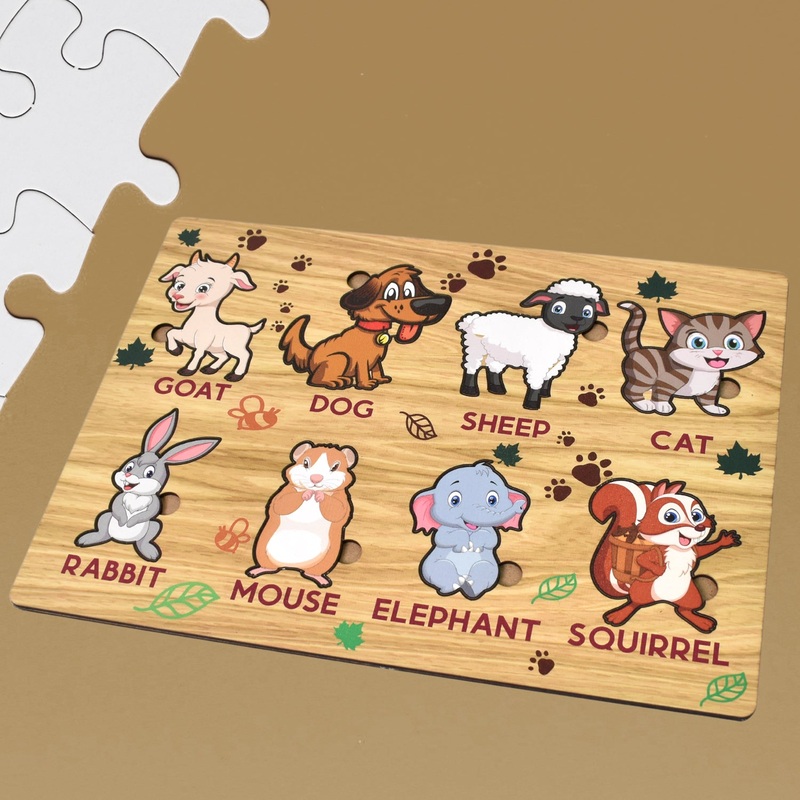 Wooden Animal Puzzle Learning Educational Board (1 Set / 2820 Cm)