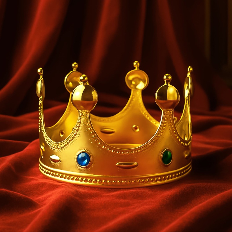 Royal Crown with Colored Gems (1 Pc / Mix Color)