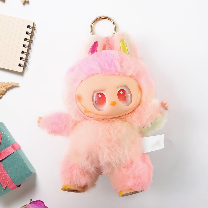 Pink Plush Toy Cartoon Keychain with Hook Colorful Animal Pink Have a Seat Vinyl Plush Blind Box  (1 Pc)
