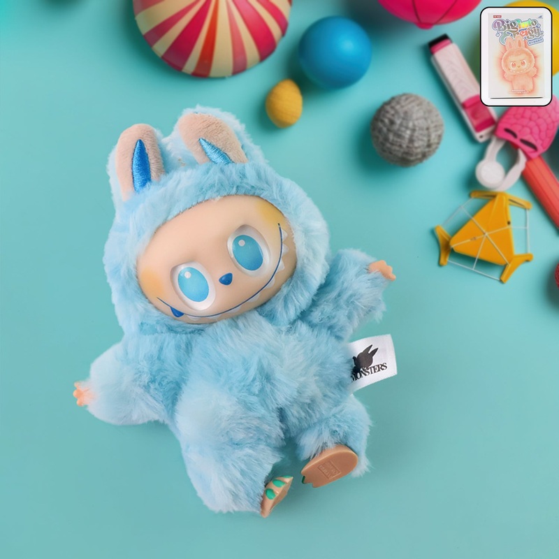 Sky Blue Plush Toy Cartoon Keychain with Hook Colorful Animal Sky Blue Have a Seat Vinyl Plush Blind Box  (1 Pc)