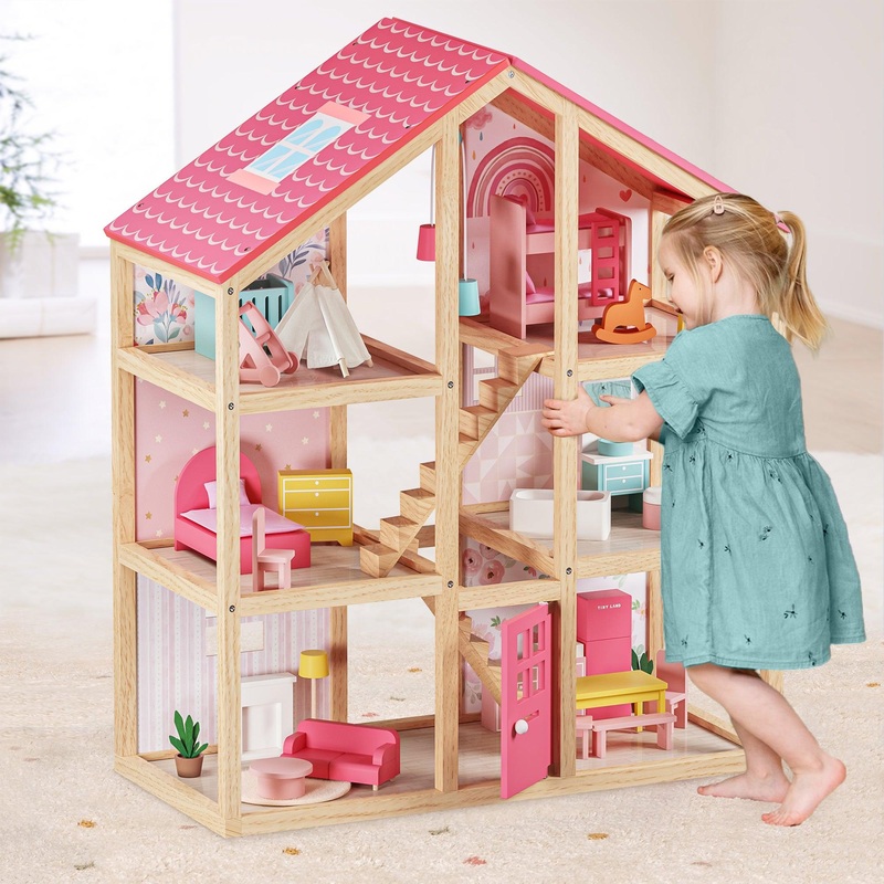 Tiny Land Love Dollhouse with 30 Furniture