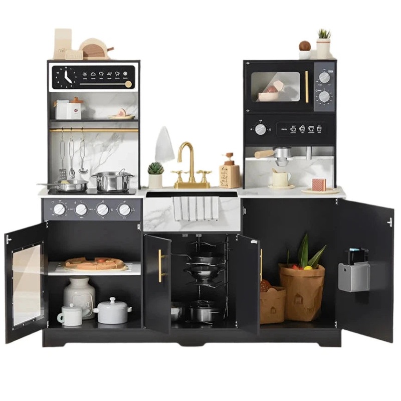 Tiny Land Trendy Black Style Play Kitchen