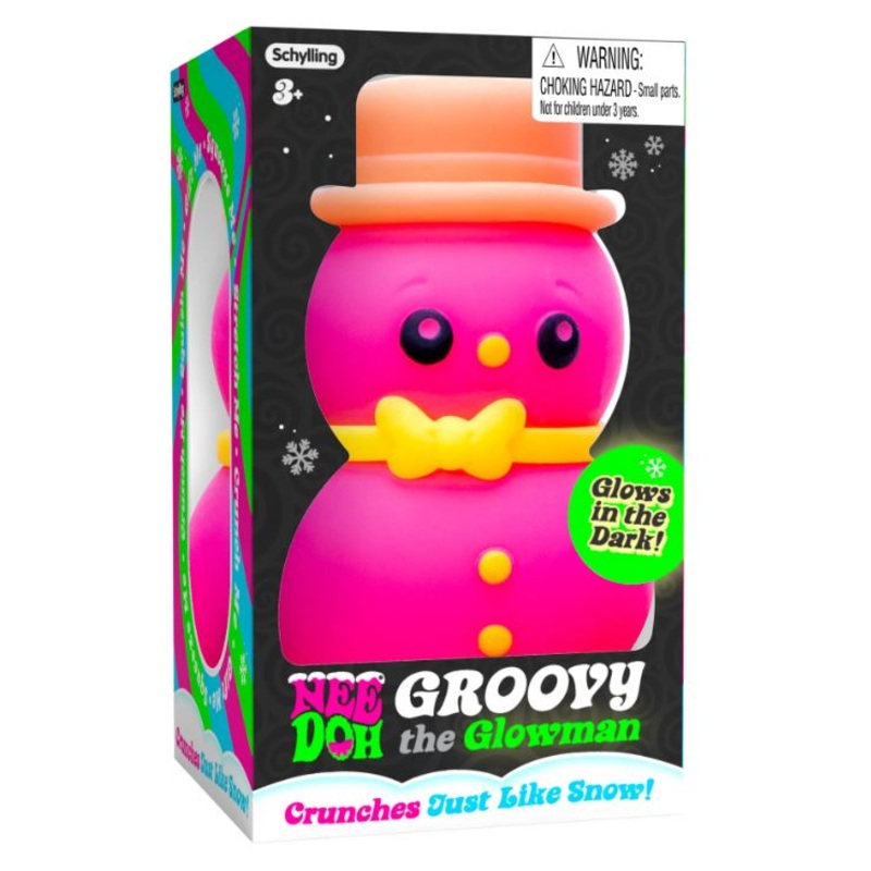 Nee Doh Groovy Glow in the Dark Snowman - 1 random color