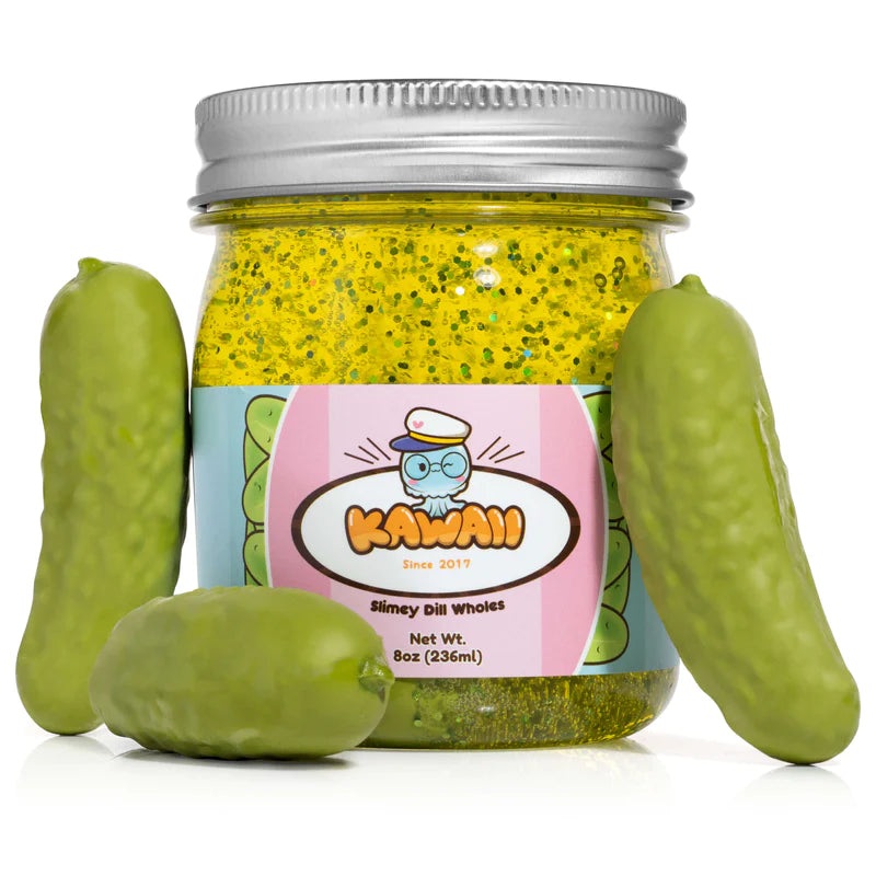 Shimmery Pickle Clear Slime by Kawaii Slime