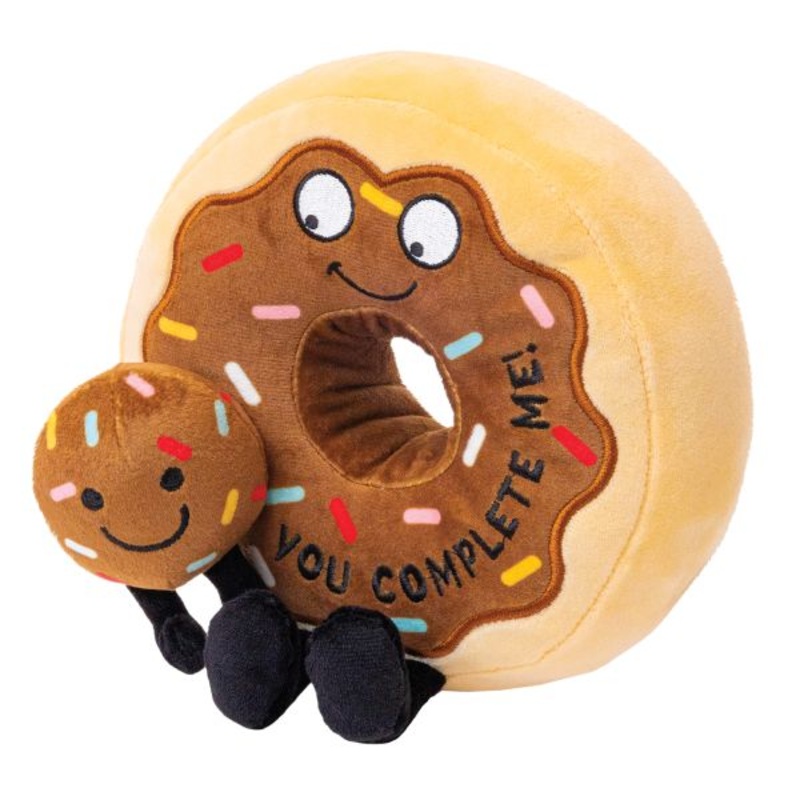 You Complete Me Plush Chocolate Donut