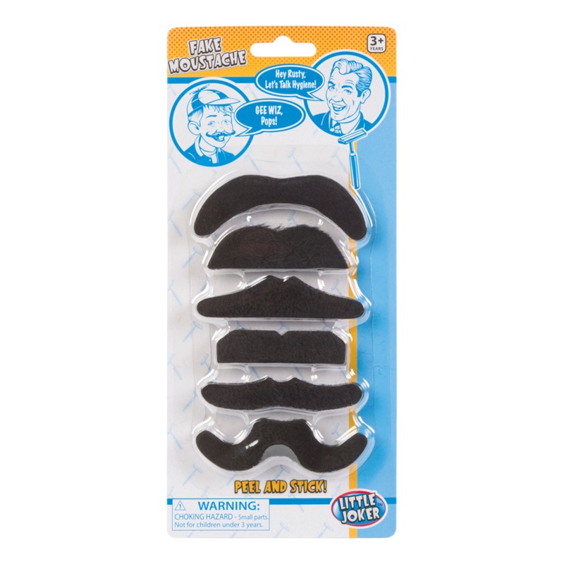 Fuzzy  Fake Moustaches - set of 6
