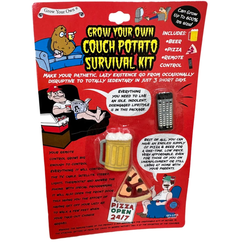 Grow A Couch Potato Survival Kit - Beer, Pizza, Remote!