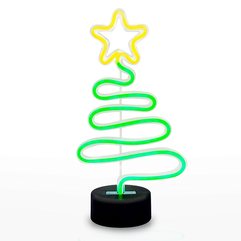 Festive Neon Christmas Tree Light